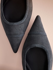 Մուգ կապույտ զամշ - B By Ted Baker Point Toe Sling Back Heels - Պատկեր 7 8-ից