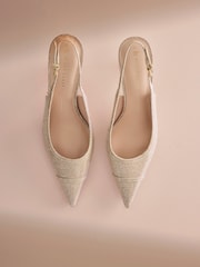 Ոսկեգույն փայլ - B By Ted Baker Point Toe Sling Back Heels - Պատկեր 3 8-ից