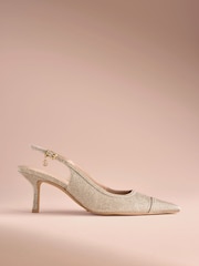 Ոսկեգույն փայլ - B By Ted Baker Point Toe Sling Back Heels - Պատկեր 4 8-ից