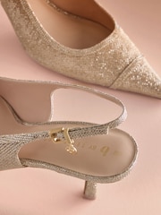 Ոսկեգույն փայլ - B By Ted Baker Point Toe Sling Back Heels - Պատկեր 6 8-ից