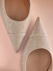 Ոսկեգույն փայլ - B By Ted Baker Point Toe Sling Back Heels - Պատկեր 8 8-ից