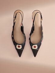 Սև տպագիր - B By Ted Baker Point Toe Sling Back Heels - Պատկեր 3 8-ից