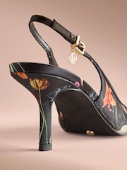 Սև տպագիր - B By Ted Baker Point Toe Sling Back Heels - Պատկեր 7 8-ից