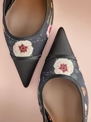 Սև տպագիր - B By Ted Baker Point Toe Sling Back Heels - Պատկեր 8 8-ից