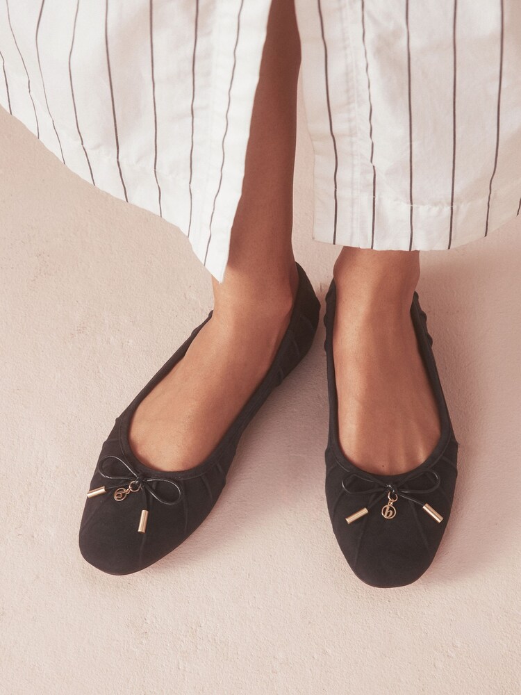 B by Ted Baker Leather Round Toe Charm Detail Ballet Flats - Image 2 of 2 B by Ted Baker Leather Round Toe Charm Detail Ballet Flats - Image 2 of 2