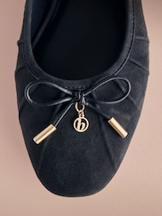 B by Ted Baker Leather Round Toe Charm Detail Ballet Flats - Image 5 of 8