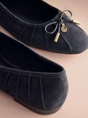 B by Ted Baker Leather Round Toe Charm Detail Ballet Flats - Image 7 of 8