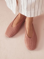 Pink Pony Hair - B by Ted Baker Square Toe Weave Ballet Flats - Imagen 2 de 2