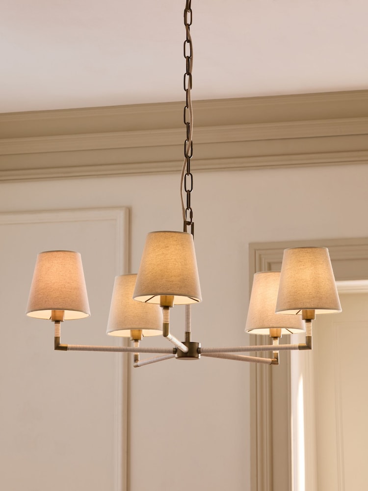 White Bentham 5 Light Chandelier Ceiling Light - Image 1 of 5