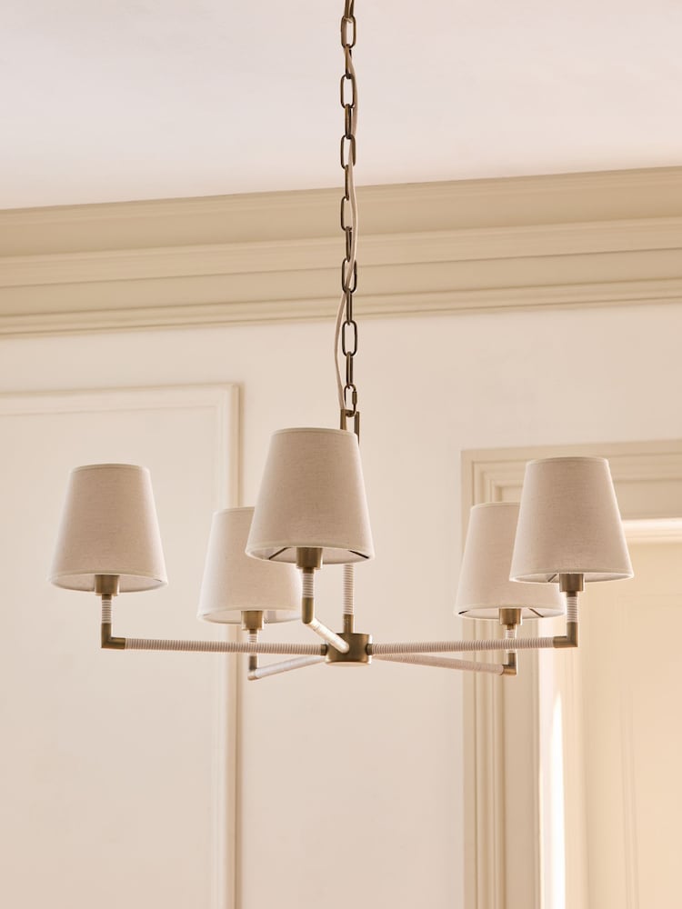 White Bentham 5 Light Chandelier Ceiling Light - Image 2 of 5