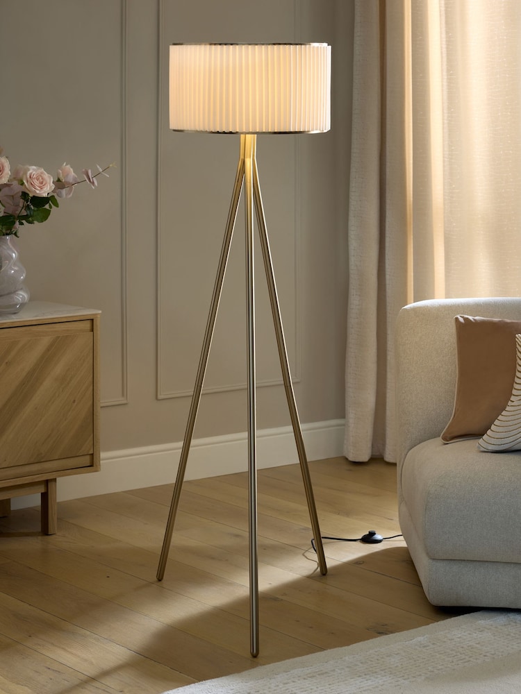 Brass Mia Floor Lamp - Image 1 of 5 Brass Mia Floor Lamp - Image 1 of 5