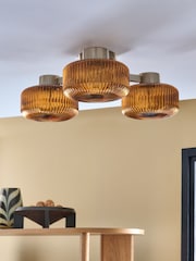 Amber Orange Lexington 3 Light Flush Fitting Ceiling Light - Image 2 of 5