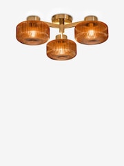 Amber Orange Lexington 3 Light Flush Fitting Ceiling Light - Image 4 of 5