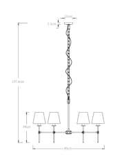Brass Carolina Chandelier 6 Light Ceiling Light Fitting - Image 3 of 4