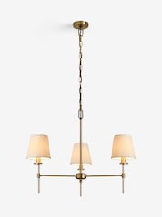 Brass Carolina Chandelier 3 Light Ceiling Light Fitting - Image 5 of 5