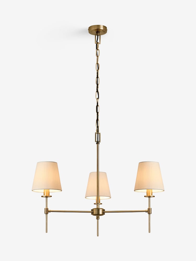 Brass Carolina Chandelier 3 Light Ceiling Light Fitting - Image 5 of 5