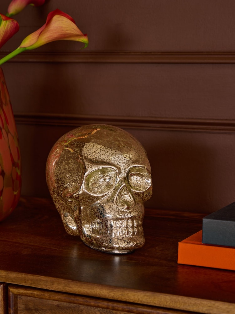 Silver Skull Battery Operated Feature Light - Image 2 of 4 Silver Skull Battery Operated Feature Light - Image 2 of 4
