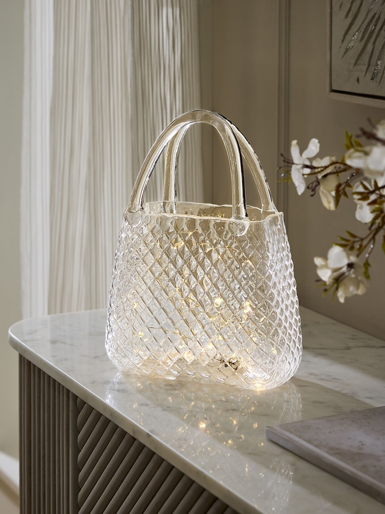 Clear Glass Handbag Battery Operated Feature Light - Image 1 of 4 Clear Glass Handbag Battery Operated Feature Light - Image 1 of 4