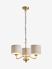 Brass Burford Chandelier 3 Light Ceiling Light - Image 4 of 5