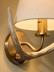 Brass Antler Right Hand Rechargeable Wireless Wall Light - Image 5 of 7