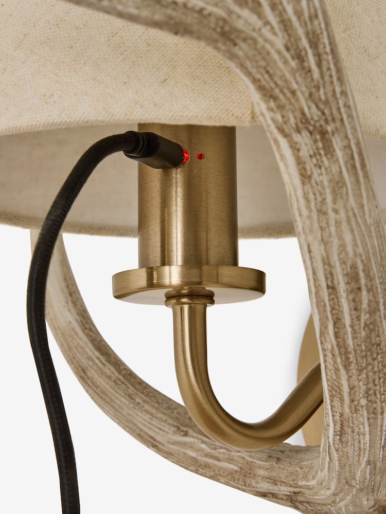 Brass Antler Right Hand Rechargeable Wireless Wall Light - Image 7 of 7 Brass Antler Right Hand Rechargeable Wireless Wall Light - Image 7 of 7