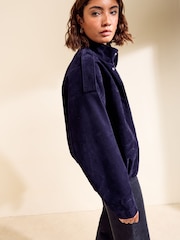Friends Like These Funnel Neck Faux Suede Oversized Bomber Jacket - Bild 4 av 6