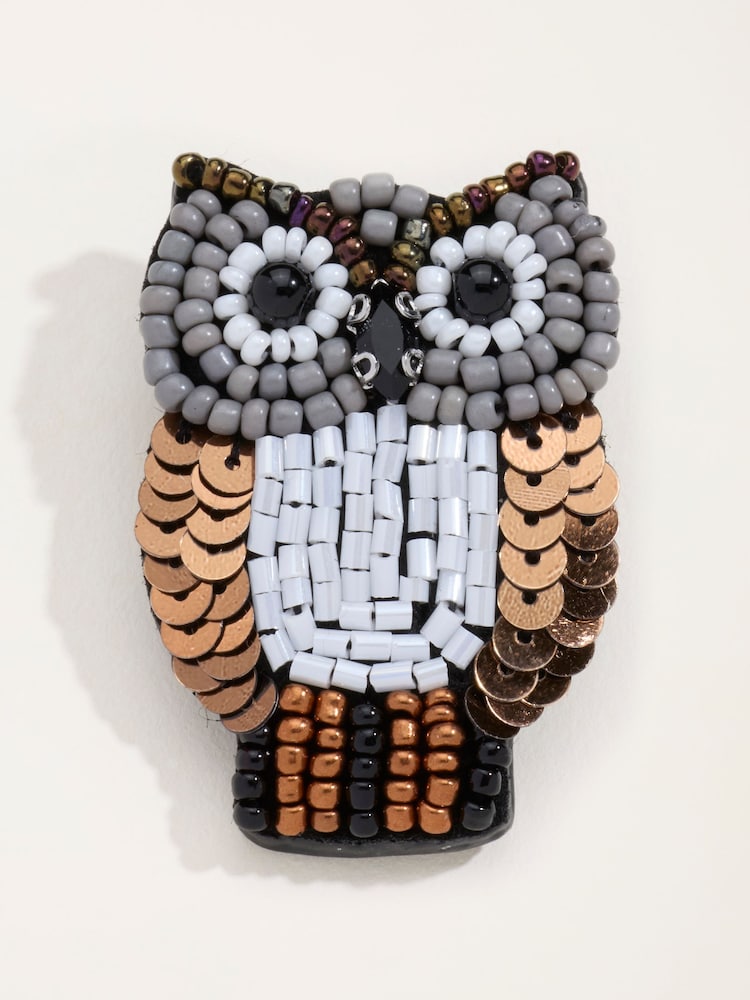 FatFace Brown Owl Brooch - Image 1 of 2