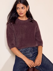 Friends Like These Berry Pink Eyelash Knit T-Shirt - Image 1 of 5
