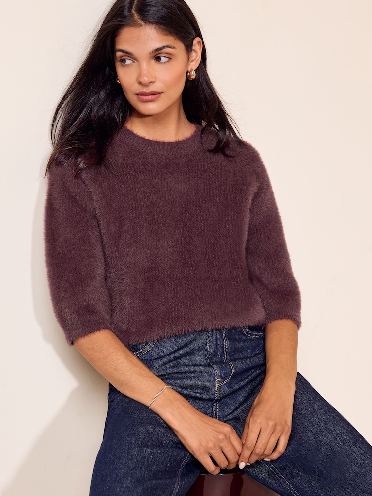 Friends Like These Berry Pink Eyelash Knit T-Shirt - Image 1 of 5