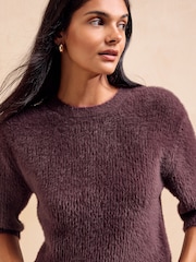 Friends Like These Berry Pink Eyelash Knit T-Shirt - Image 2 of 5