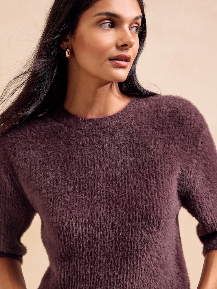 Friends Like These Berry Pink Eyelash Knit T-Shirt - Image 2 of 5