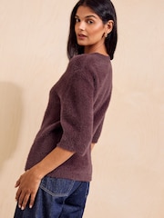 Friends Like These Berry Pink Eyelash Knit T-Shirt - Image 4 of 5