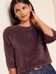 Friends Like These Berry Pink Eyelash Knit T-Shirt - Image 5 of 5