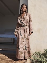 Floral rosa claro - Satin Jacquard Dressing Gown - Imagen 2 de 10