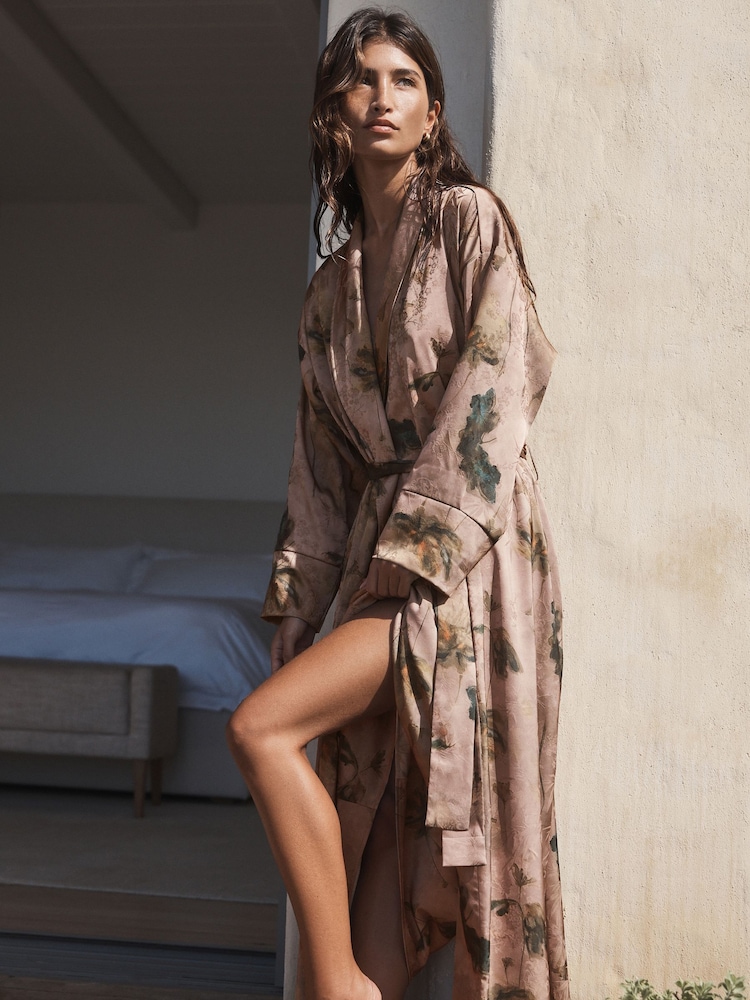 pink floral dressing gown Buy Pink Floral Dressing Gown With Linen from Next USA