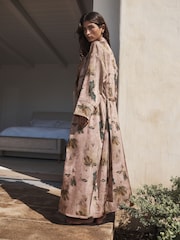 Floral rosa claro - Satin Jacquard Dressing Gown - Imagen 4 de 10