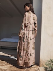 Floral rosa claro - Satin Jacquard Dressing Gown - Imagen 5 de 10