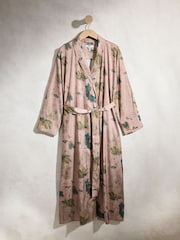 Floral rosa claro - Satin Jacquard Dressing Gown - Imagen 7 de 10