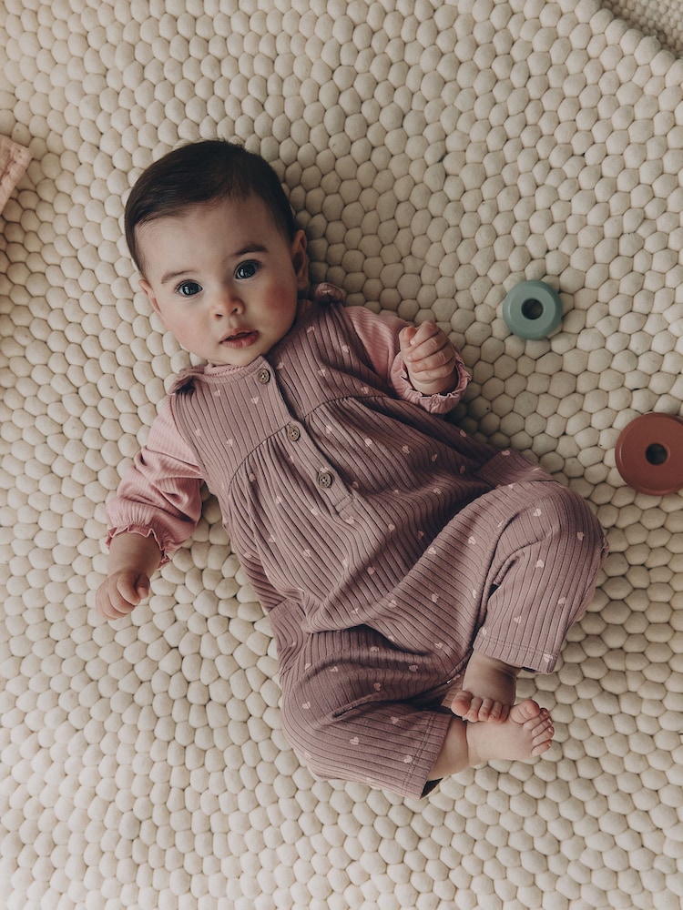 Chocolate Brown Spot Jersey Dungaree and Bodysuit Baby Set 2 Piece (0mths-2yrs) - Image 1 of 14