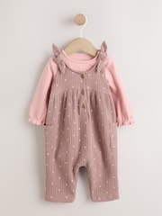 Chocolate Brown Spot Jersey Dungaree and Bodysuit Baby Set 2 Piece (0mths-2yrs) - Image 4 of 14