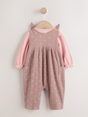 Chocolate Brown Spot Jersey Dungaree and Bodysuit Baby Set 2 Piece (0mths-2yrs) - Image 5 of 14