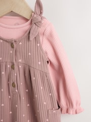 Chocolate Brown Spot Jersey Dungaree and Bodysuit Baby Set 2 Piece (0mths-2yrs) - Image 7 of 14
