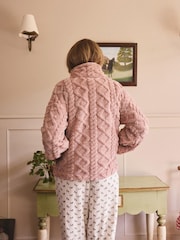 Pink Borg Half Zip Chunky Cable Fleece - Image 4 of 8