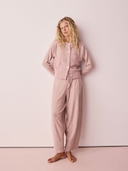 Pink Cardigan and Barrel Leg Cosy Lounge Set - Image 1 of 6
