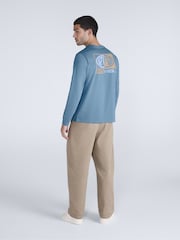 כחול  - Animal חולצת טי באפקט הגנה מפני קרני UV עם גרפיקה, דגם Tommy - תמונה 2 מתוך 4