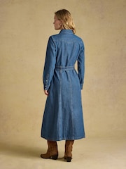 Joules Denim Blue Tie Waist Shirt Dress - Image 2 of 8