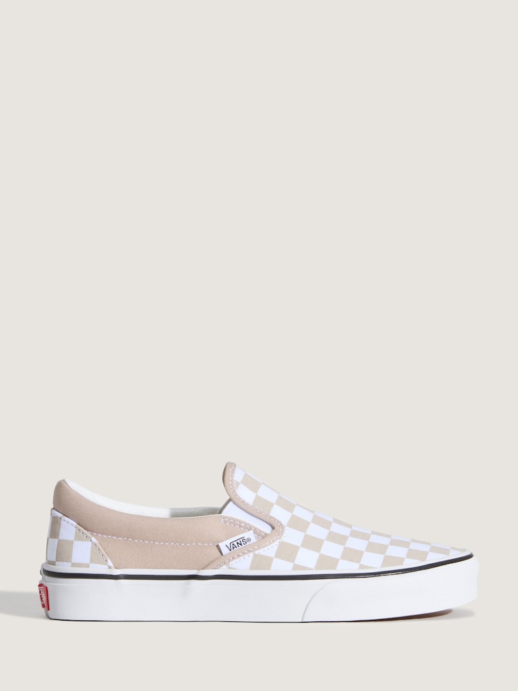 Vans Red/White Classic Slip On Colour Theory Checkerboard Trainers - Image 1 of 5