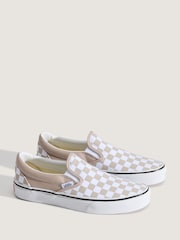Vans Red/White Classic Slip On Colour Theory Checkerboard Trainers - Image 3 of 5