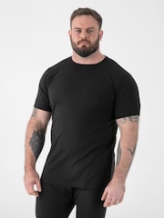 D555 Black MOTHERWELL Thermal Short Sleeve T-Shirt - Image 1 of 8