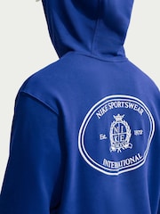 Nike Blue Sportswear Club French Terry Hoodie - Image 2 of 5